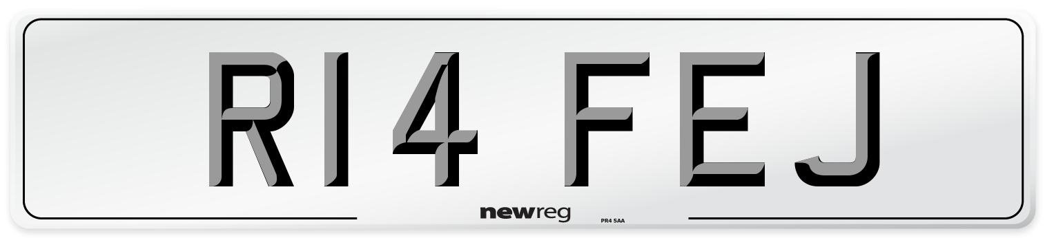 R14 FEJ Number Plate from New Reg